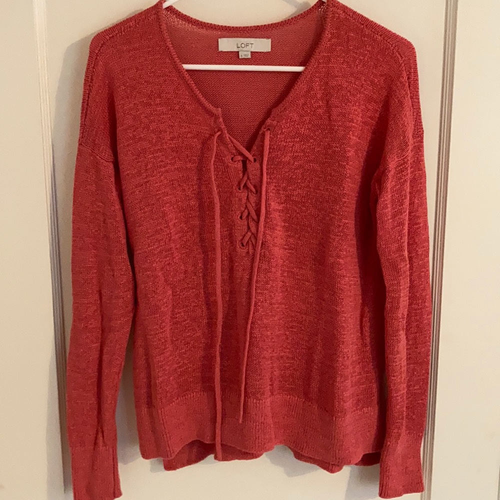 LOFT tie up sweater